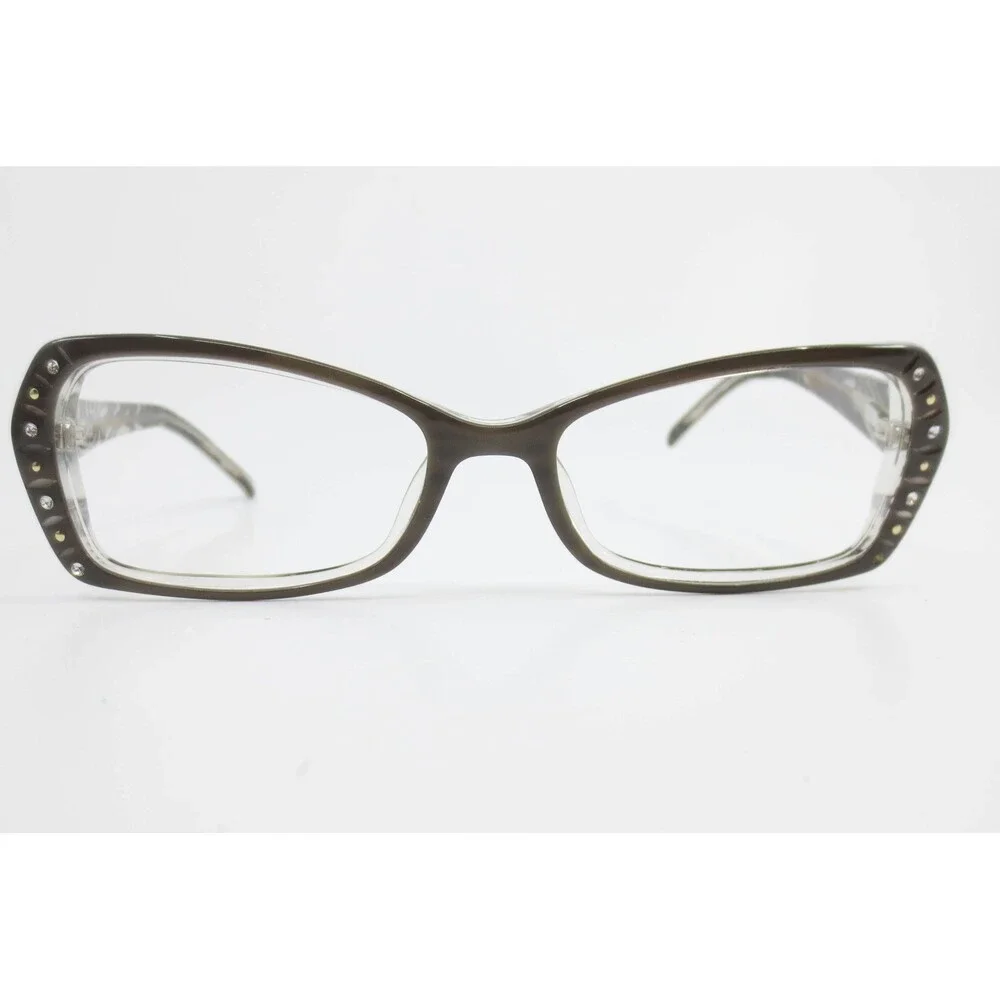 Lulu Guinness L714 Eyeglasses Gray Crystal Cat Eye Frames 52-15-135 Be A Glamour